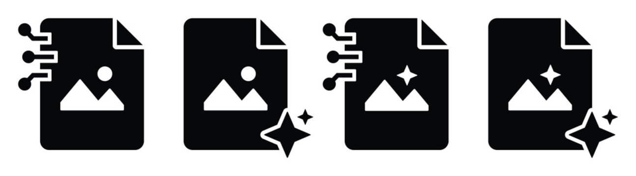 Ai picture generate file format icon illustration