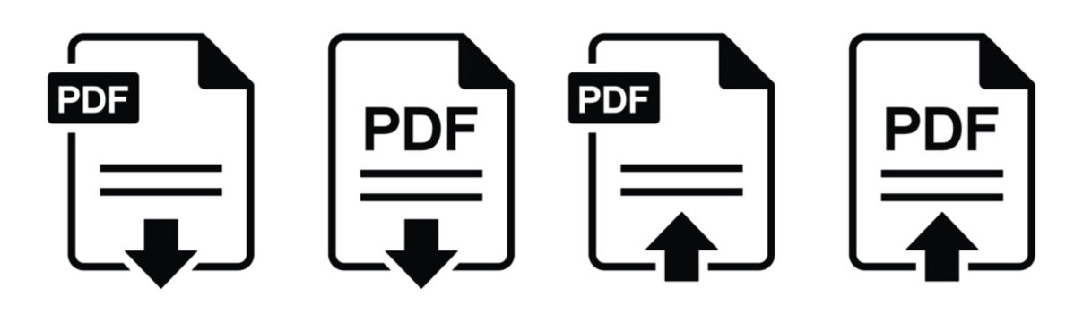 Pdf file download and upload icon illustration