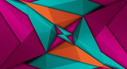 Fototapeta premium Abstract Geometric Teal Purple Orange Background