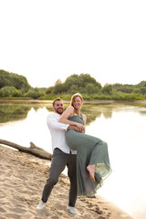Fototapeta premium Couple in love on the beach