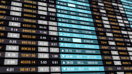 Fototapeta premium Table price display stock market information invest index
