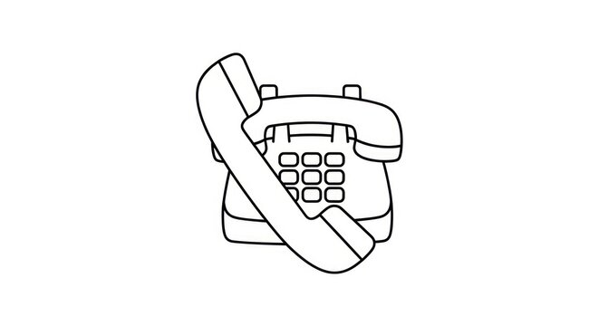 Vintage rotary phone line illustration.