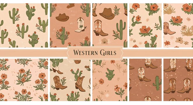 Desert Bloom: Southwestern Seamless Patterns