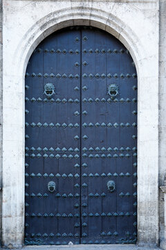 Wooden Door with Metal Studs