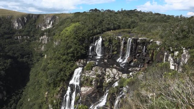 amazing Tigre Preto waterfall in Serra Geral park, Cambara do Sul, RS, Brazil