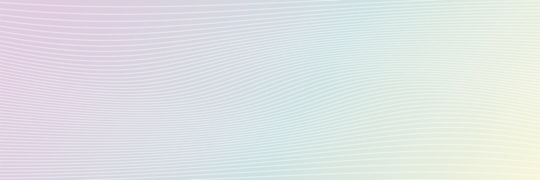 Guilloche pattern, passport rainbow watermark intersecting wavy lines with pastel rainbow gradient background