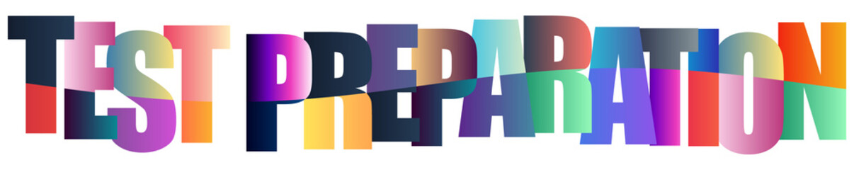 Colorful text design for test preparation and study motivation © Mahadi