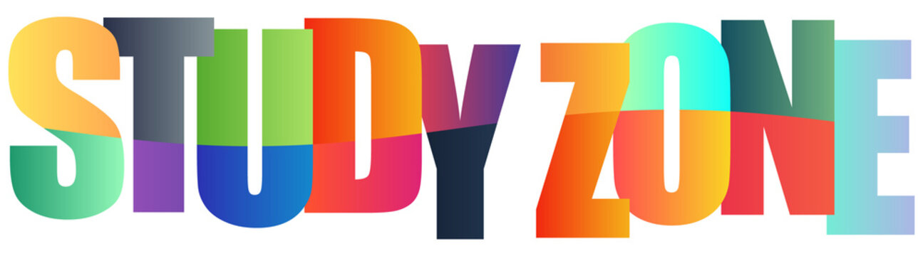 Colorful text logo design for study zone educational concept