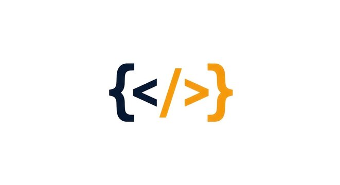 Coding symbols on white background.