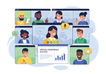 A virtual conference with diverse participants © Silvia