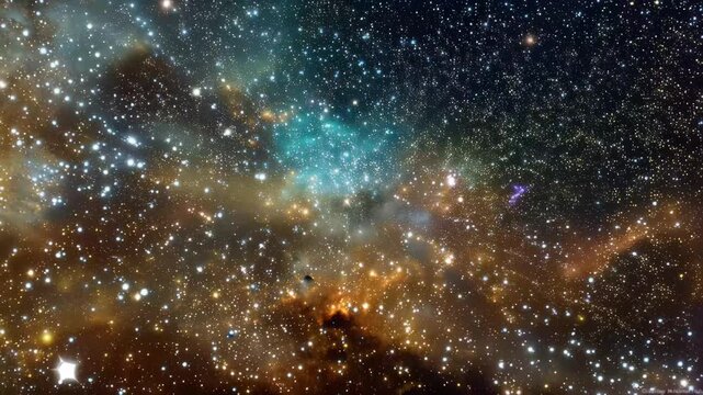 Vibrant nebula and star field display a celestial tapestry of glowing gas and countless stars across the dark expanse of the universe at night