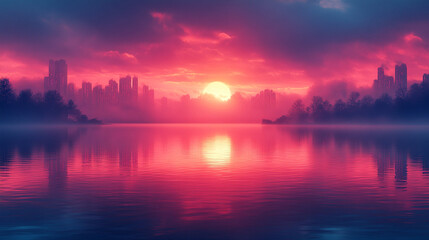 Fototapeta premium Peaceful Evening with Flying Birds