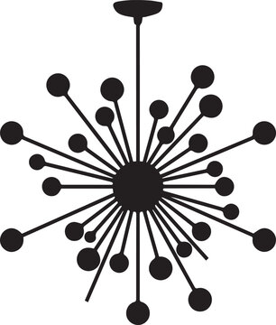 Modern Sputnik Chandelier Atomic Vector Silhouettes