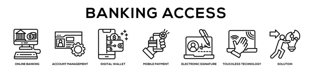 Fototapeta premium Banking Access web banner icon illustration concept