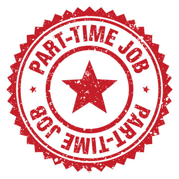 part-time job red grunge round stamp. part-time job stamp