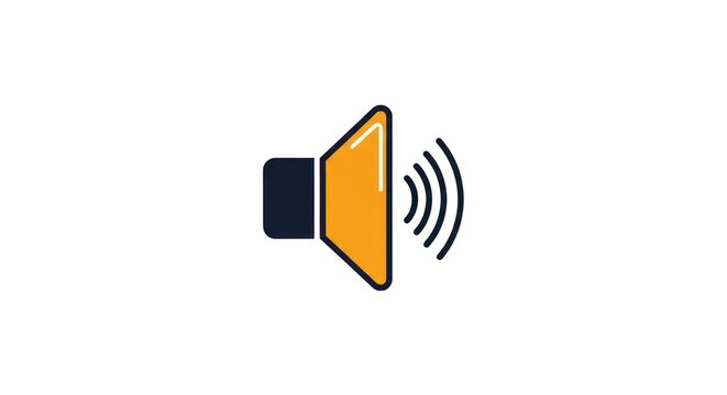 Sound speaker icon with signal waves.