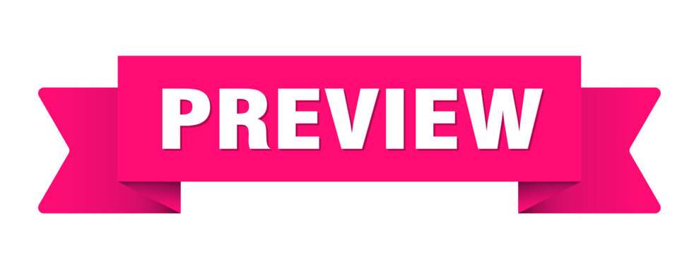 preview ribbon isolated on transparent background. preview ribbon