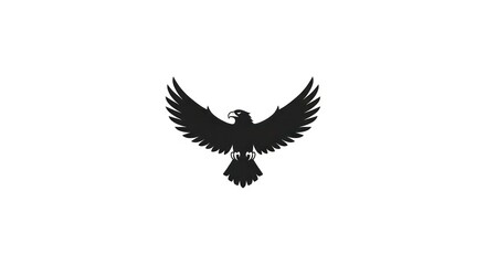 Naklejka premium Black silhouette of an eagle flying.