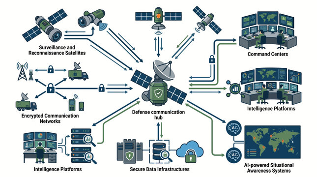 Comprehensive Defense Communication Network with Secure Intelligence Systems