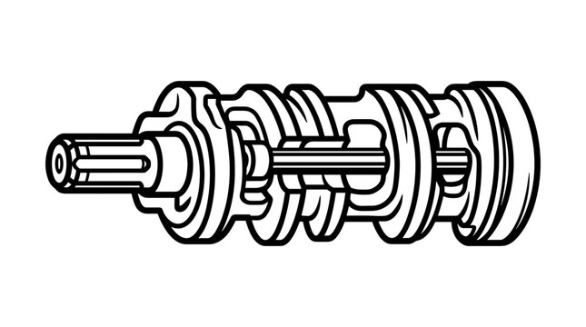 Mechanical crankshaft engineering part.