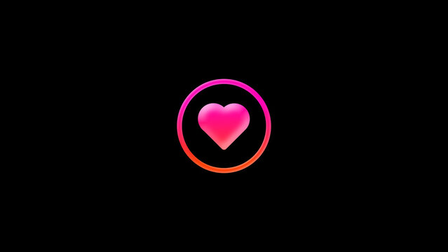 Like Action Icon - Professional clean like icon button animation with polished UI motion for social media videos, app promos and branded digital content