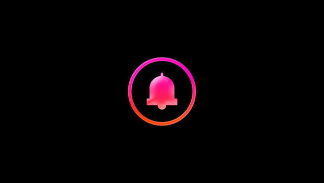 Notification Action Icon - Professional clean notification icon button animation with polished UI motion for social media videos, app promos and branded digital content