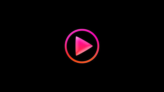 Play Action Icon - Professional clean play icon button animation with polished UI motion for social media videos, app promos and branded digital content