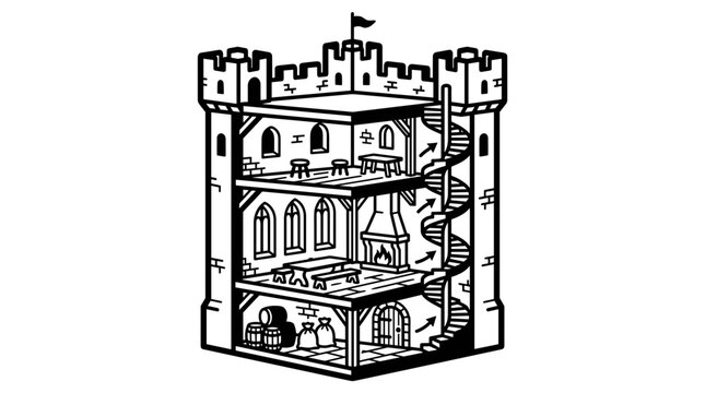 Medieval Castle Architecture Design.