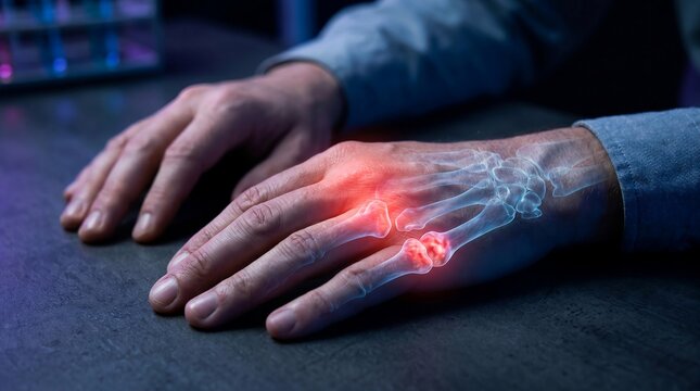 Rheumatoid Arthritis and Hand Joint Inflammation Concept