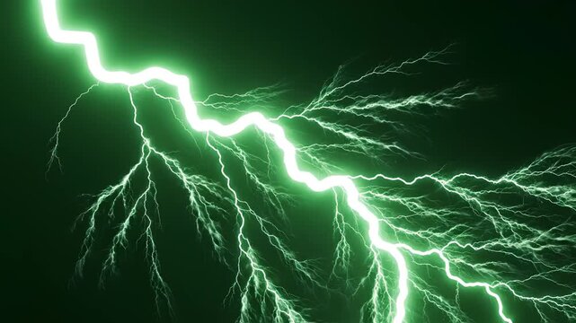 Lightning strike in night sky