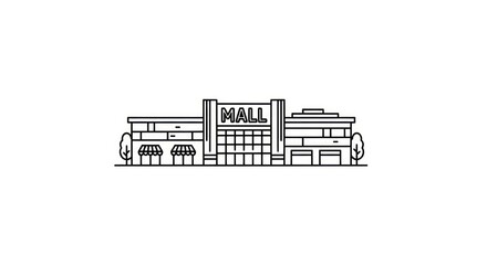 Naklejka premium Shopping Mall Building Exterior Architecture.