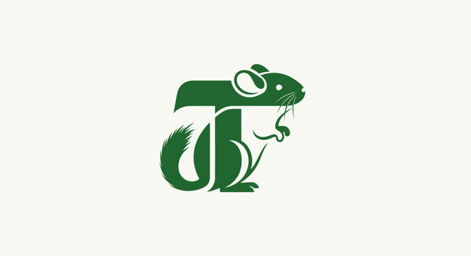 Green stylized frog logo design with leaf elements.