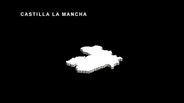 Castilla la mancha spanish region map animation