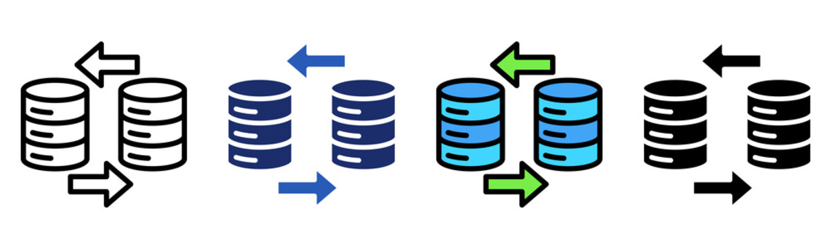 Data Transfer Icon Multiple Style Collection Set 