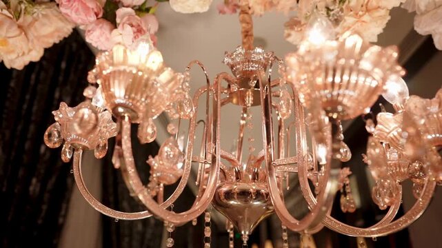 Tackout Shot of Rose Gold Chandelier