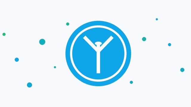 Animated mandatory traffic command sign with lane symbol in clean 4K loop