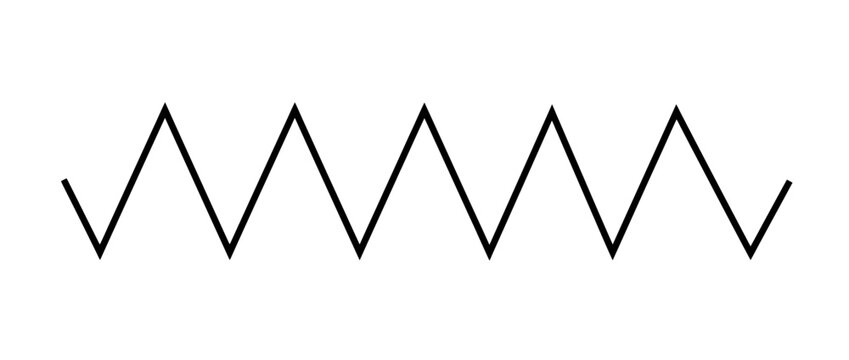 Simple Black Zigzag Line Icon on White Background
