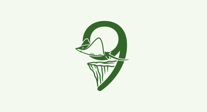 Green Frog Sitting on Curved Leaf Illustration.