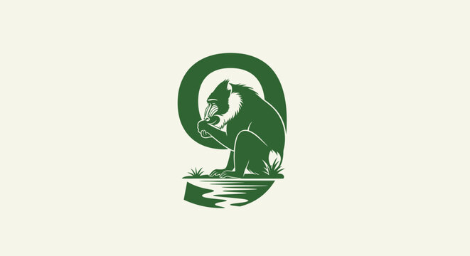 Green silhouette of a cat inside a crescent moon shape.