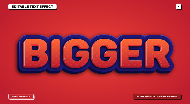 Bigger 3D Editable Text Effect with Bold Chunky Typography and Red Polka Dot Pattern