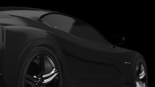 Camera zooming through sleek car panel straight into working engine pistons. Car Industry Related High Quality 3D 4K Animation.