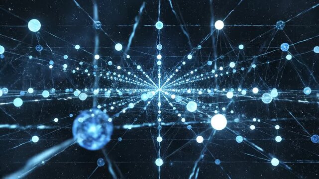Abstract network of glowing nodes