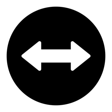 orizontal arrow vector icon. Black circle bidirectional navigation symbol for UI UX web design