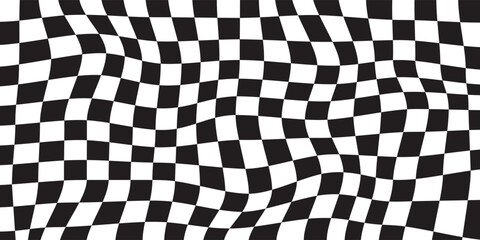Obraz premium Black and white checkered pattern. Chess pattern. Black and white checkered background. 3D checkered wallpaper. vector illustration
