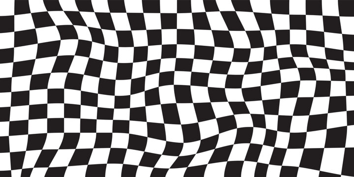 Black and white checkered pattern. Chess pattern. Black and white checkered background. 3D checkered wallpaper. vector illustration