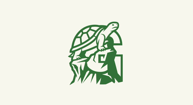 Green turtle logo with intricate shell design.