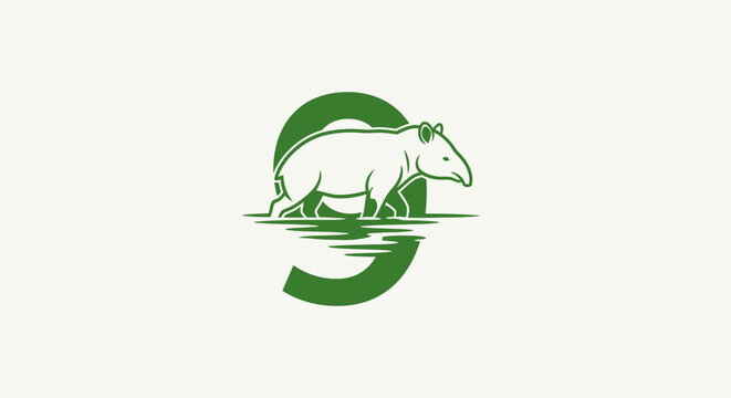 Green anteater logo with stylized letter S design.