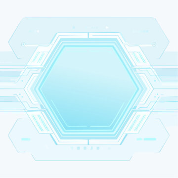 Futuristic Hexagonal Interface with Blue Glow