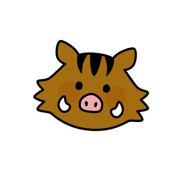 Cute Cartoon Wild Boar Head Vector Illustration for Wildlife Design Projects