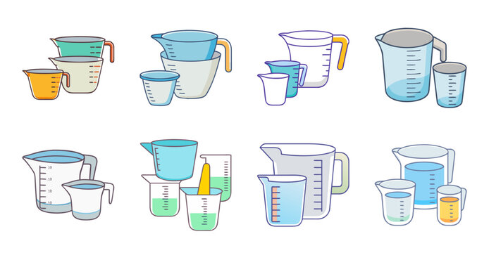 Isometric water jugs and containers set - Colorful set of isometric water jugs and drink containers in various sizes and styles.